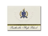 Signature Announcements Smithville High School (Smithville, MO) Graduation Announcements, Presidential style, Elite package of 25 with Gold & Blue Metallic Foil seal