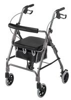 Duro-Med Ultra Lightweight Aluminum Rollator, Folds Easily for Storage, Adjustable Handle Height, Titanium