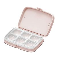 TOPLNER Portable Travel Pill Case - Pill Sorter with 6 Removable Compartments, Small Box and Pill Container, Travel Pill Holder Moisture Proof Pill Organizer (Pink)