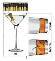 MY SWANKY HOME Martini Cocktail Glass Matches |Set 10 Bar Alcohol Drink