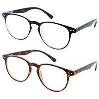 2 Pairs Computer Readers Reading Glasses Anti Reflective Anti Glare Anti Eyestrain Lens for Digital Screens and Gaming Slim Vintage Style (1 Black, 1 Tortoise, 2.00x)
