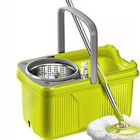 Broom and Dustpan with Long Handle Telescopic Upri Rotating mop - Stainless Steel Lazy mop, Household Absorbent mop