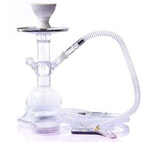 Hookah Narguile Shisha, Portable Acrylic Hookah, LED Shisha with Remote Control, Arab Hose Hookahs Combo Kit Set (Color : Transparen)