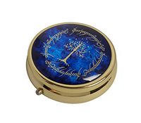 XUTAI Custom Personalized Round Stainless Steel Gold Glass Travel Pill Case Vitamin Decoration Box (The Tree)