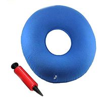 Premium Inflatable Donut Cushion Expands Up to 13 inches Comfortable for Hemorrhoid, Back and Tailbone Pain Relief (Blue)