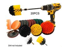20piece Drill Brush Attachment Set - Power Scrubber Brush with Extend Long Attachment, Scrub pads All Purpose Cleaning for Grout, Tile, bathtub, Sink, Bathroom, Kitchen, Auto
