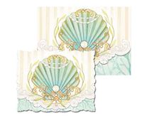 Pictura Sienna's Garden Embossed Foil Portofolio Boxed Pearl Note Cards, Green Shell, 10 ct