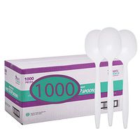 Plastic Palace 1236 Pa Disposable Plastic Spoons in Bulk, Medium Weight & White (Case of 1000), Soup, White