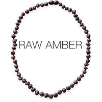 Meraki Adult Amber Necklace - Raw Unpolished Baroque Baltic Amber Necklace | All Natural Pain Relief for Adults to Help Migraines, Sinuses, Arthritis and More | Dark Cherry Color (18 Inches)