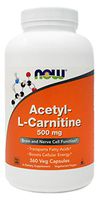 Now Acetyl-L-Carnitine 500 mg, 360 Veg Capsules