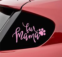 Slap-Art Fur Mama Pawprint Vinyl Decal Sticker (Soft Pink)