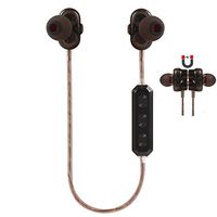 Bluetooth Headphones in-Ear Wireless Earbuds Magnetic Super Bass Noise Isolation High Definition Dual Dynamic Driver Sport Sweatproof Earphones with Microphone and Remote (Black)
