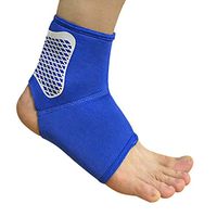 Men Women Compression Ankle Support Outdoor Sports Breathable Running Cycling Basketball Football Tennis Foot Ankle Brace Protector Guard, 1 Pair, Blue