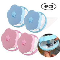 Goglor 4pcs Household Reusable Washing Machine Floating Lint Mesh Bag, Hair Removal Laundry Ball, Portable Washer Lint Catcher, Hair Catcher Filter Net Pouch, Floating Hair Remover for Washer
