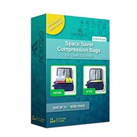 Acrodo Space Saver Travel Bags for Clothes - 10-pack for Compression Packing Organizer & Storage - No Vacuum Rolling Bag for Clothing