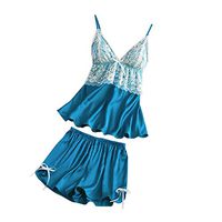 2020 Women Lace Lingerie Babydoll V Neck Nightwear Sexy Chemise Nightie Satin Cami Bowknot Shorts Set Sleepwear Pajamas Lingerie