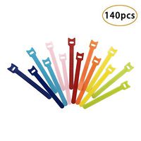 Pack of 140 Reusable Cable Ties Velcro, Fastening Cable Ties Microfiber Cloth Hook and Loop Cord Management Ties Wires Straps Assorted Color, 6 Inch
