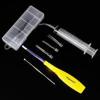 Airgoesin™ Lighted Tonsil Stone Remover Tools or Earwax Removal Tools, Yellow, 3 Tips, Tonsillolith Pick Case + 1 Irrigator Cleaner