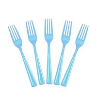 Light Blue Plastic Forks 50 Count Party Catering Picnic Disposable New