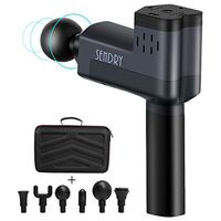 SENDRY Massage Gun - Upgraded Handheld Portable Silent Percussion Massager - with 5 Adjustable Speeds 6 Massage Heads and Portable Bag for Deep Muscle Tissue Massage(Black)