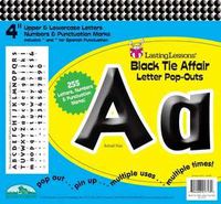 Barker Creek 4" Poster Letters & Bulletin Board Letter Pop-Outs, Black Tie Affair (LL-1713)