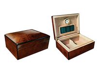 Prestige Import Group - Napoli Dome Almo Lacquer Cedar Humidor - Color: Walnut Burl