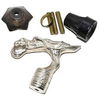 Nautical World Vintage Solid Aluminum Dragon Head Handle Antique Style Victorian Cane Black Wood Walking Stick