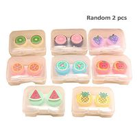 2 pcs Cute Fruit Contact Travel Kit Portable Contact Lens Case Container Holder Storage Box Eye Care Kit