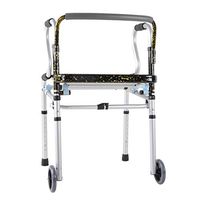 Wheelchair Medical Equipment Aluminum Alloy Disabled Walker,Elderly Folding Walker Height Adjustable with 2 Wheels，Smooth and Easy to Clean，Suitable for People with Mobility Obstacles Walker Assist d