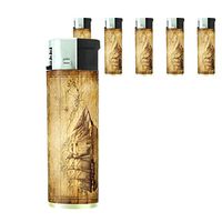 Vintage Pirate Ship Lighters S5 Set of 5 Electronic Flame Cigarette Smoking Retro High Seas