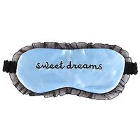 ACTLATI Cute Lace Sleeping Eye Mask Embroidery Blindfold Sleep Aid Cover Light Guide Eyeshade for Travel Home Office Rest Light Blue