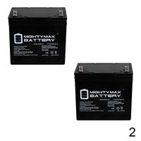 Mighty Max Battery 12V 55Ah SLA Battery for Suntech Sterling, Scoota Wheelchair - 2 Pack Brand Product