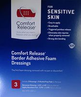 Comfort Release Sensitive Skin Pain-Free Removal 4.25" X 4.25" Foam Dressing Box of 3