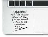 Harry Potter Motivational Life Quote Happiness can be found Clear Vinyl Printed Decal Sticker for Laptop Macbook Trackpad
