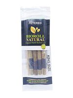 BioRoll Organic Pre-Rolled Leaf Wraps | 4 King Size Rolls (~110mm)| Filtered | Tobacco & Nicotine Free - Handrolled & Tied - Slow Burning - Glue/Adhesive Free - Chemical and Preservatives Free |