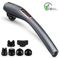 Handheld Back Massager - MOICO Cordless Deep Tissue Percussion Massager with 6 Interchangeable Nodes, 10 Speeds & 12 Modes, Great for Neck, Shoulder, Arms, Leg, Foot, Calf, Joint Pain Relief