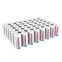 Tenergy Premium Rechargeable C Batteries, High Capacity 5000mAh NiMH C Size Battery, C Cell Battery, 48-Pack