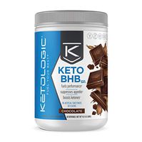 KetoLogic Keto BHB - Exogenous Ketones Supplement | Supports Ketosis & Weight Management, Increases Energy & Focus | Low Carb, Electrolytes, Beta-Hydroxybutyrate BHB Salts | Chocolate - 30 Servings
