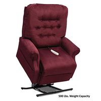 Pride LC-358XL (500 lbs. Weight Capacity) Heritage 3-Position Lift Chair with Inside Delivery and Setup Option (Cloud 9 Black Cherry, Curbside Delivery)