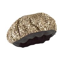 Heating Cap, Leopard Print Suede Fabric Reusable Deep Conditioning Microwavable Cordless Universal Heat Cap Heat to The Entire Head Great for Traveling, Hairdressing and More(As the picture)