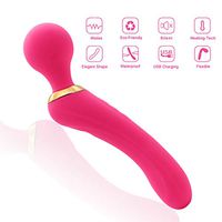 Whisper Quiet Treat Vibration with USB Cable Rechargeable Waterproof, Handheld Electric Personal Massager, Cordless, Adjustable 10 Speed (RED)