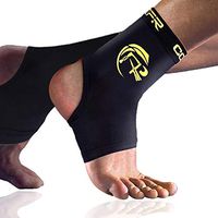 FITTOO Copper Ankle Compression Sleeve Support,Ankle Brace Socks Eases & Provide Relief of Heel Spurs,Plantar Fasciitis,Tendonitis,Foot Swelling,Suitable for Tennis,Basketball,Sports (1 Pair)