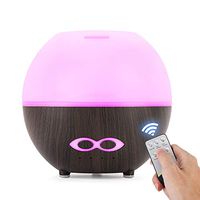 Marchred Cool Mist Diffuser,400ML Essential Oil Diffuser with 7-Color Mood Lights and Remote，Baby Humidifier with Adjustable Mist Output, Auto Shut Off, for Office Home Bedroom Living Room (Dark)