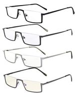 Eyekepper 4-Pack Quality Spring Hinges Half-Rim Reading Glasses Include Computer Readers +1.25