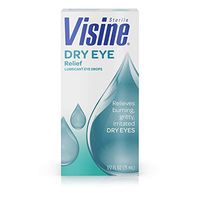 Visine Dry Eye Relief Lubricant Eye Drops with Glycerin to Moisturize and Soothe Irritated and Dry Eyes, Works like Real Tears, 0.5 fl. oz
