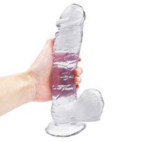YKBAOBAO 9.44 Inch Realistic Massager Toys Lifelike Silicone Stick with Suction Cup， for Women Women Underwear (Color : Transparent)