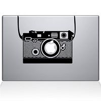 The Decal Guru 2082-MAC-13P-BLA Vintage Camera Decal Vinyl Sticker, 13" MacBook Pro (2015 & Older), Black