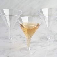 BalsaCircle 30 pack 7 oz Clear Plastic Martini Glasses - Disposable Wedding Party Catering Tableware