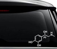 Adrenaline Molecule Decal Sticker For Use On Laptop, Helmet, Car, Truck, Motorcycle, Windows, Bumper, Wall, and Decor Size- [6 inch] / [15 cm] Wide / Color- Gloss Black