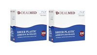 Dealmed Brand Flexible Sheer Plastic Adhesive Bandages, Sterile Non-Stick Pad for Minor Wound Care, 1" x 3", 200 Count